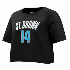 Amon-Ra St. Brown Detroit Lions Pro Standard Women's Player Name & Number Cropped Boxy T-Shirt - Black on sale