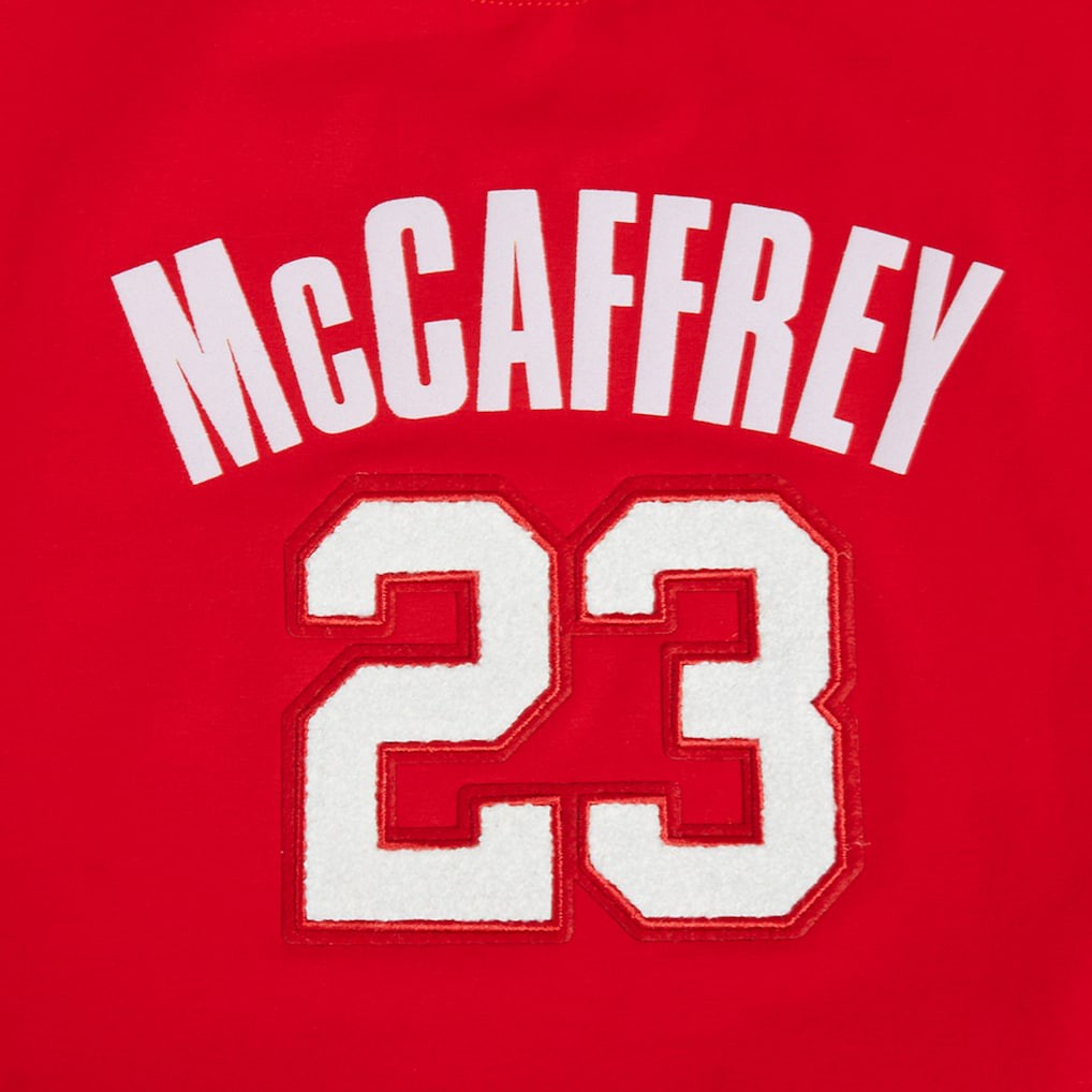 Christian McCaffrey San Francisco 49ers Pro Standard Women's Player Name & Number Cropped Boxy T-Shirt - Scarlet sale