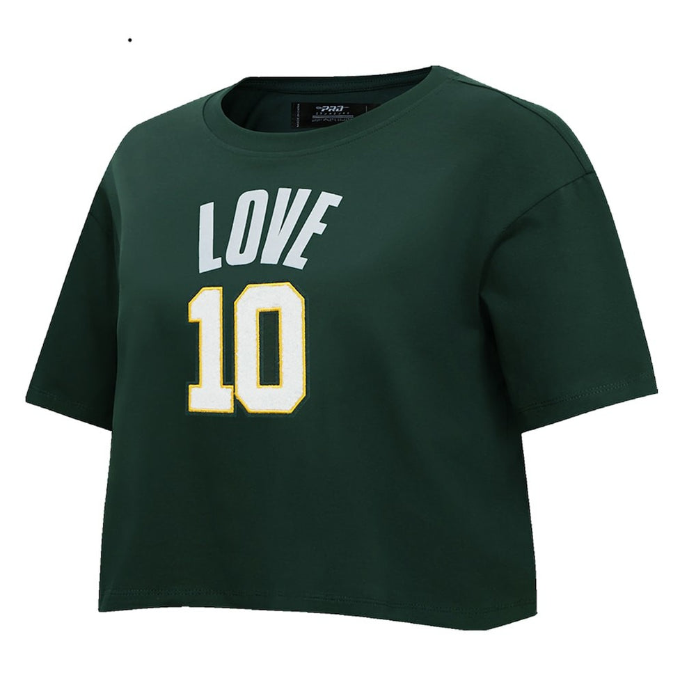 Jordan Love Green Bay Packers Pro Standard Women's Player Name & Number Cropped Boxy T-Shirt - Green outlet