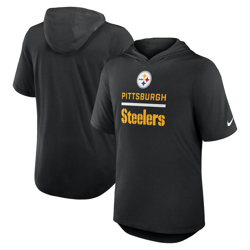 Pittsburgh Steelers Lockup Tri-Blend Hoodie T-Shirt - Black cheap