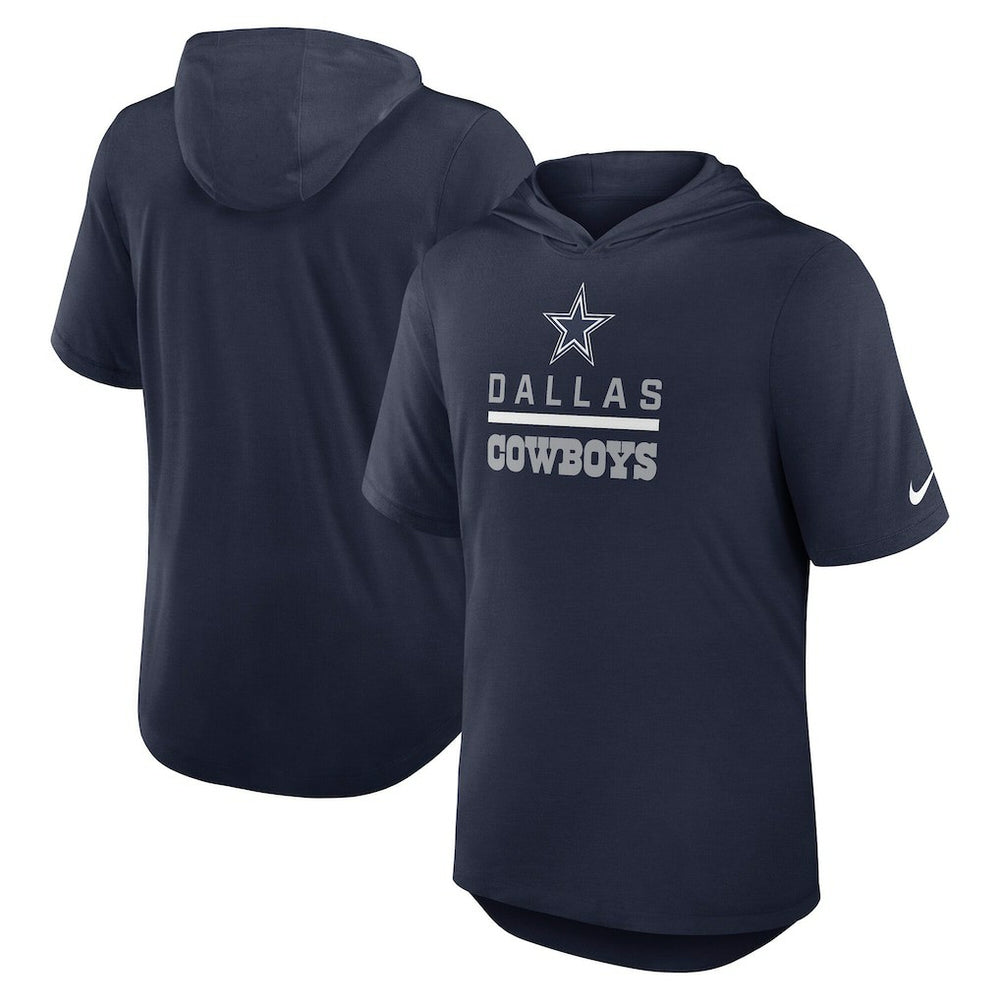 Dallas Cowboys Lockup Tri-Blend Hoodie T-Shirt - Navy discount