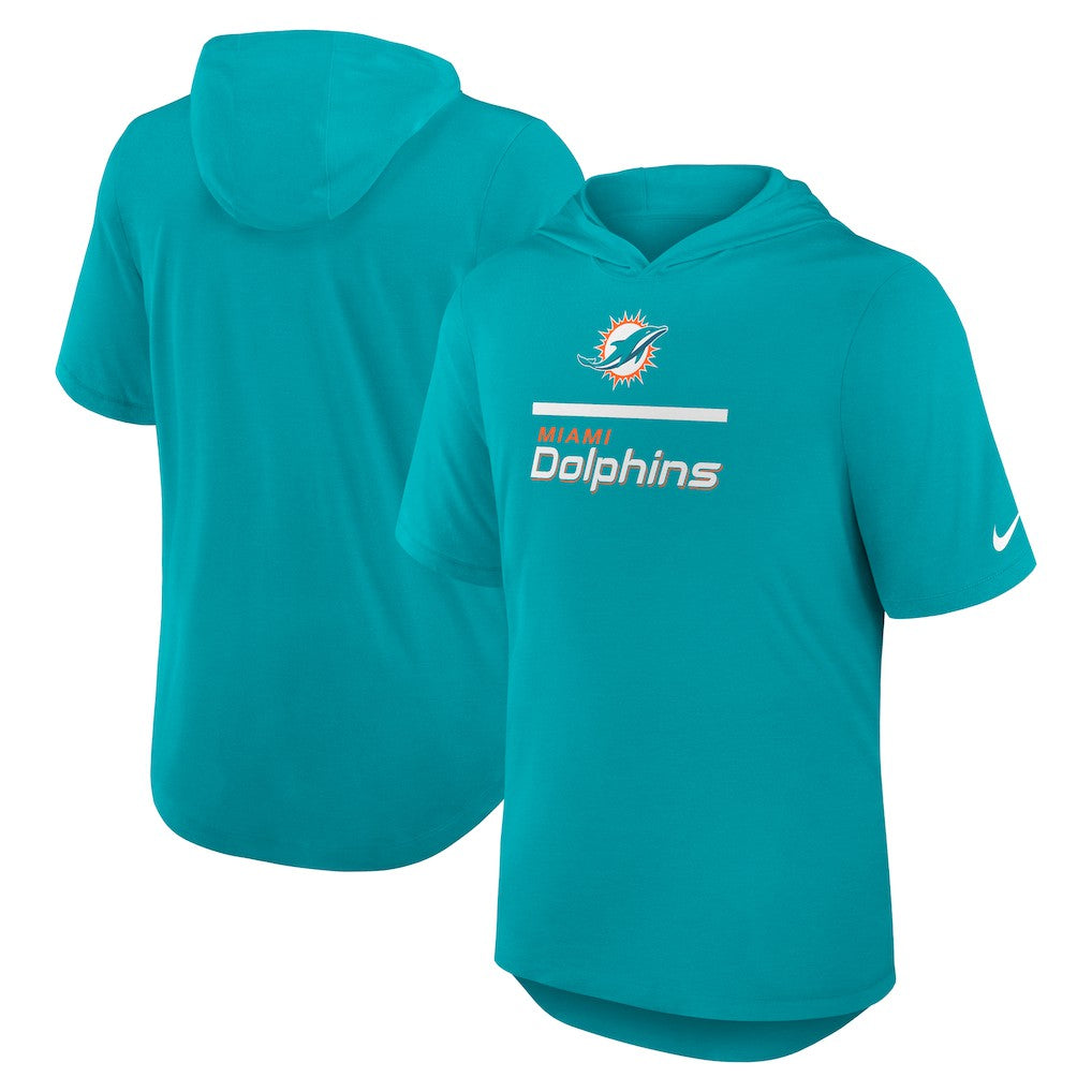 Miami Dolphins Lockup Tri-Blend Hoodie T-Shirt - Aqua for sale