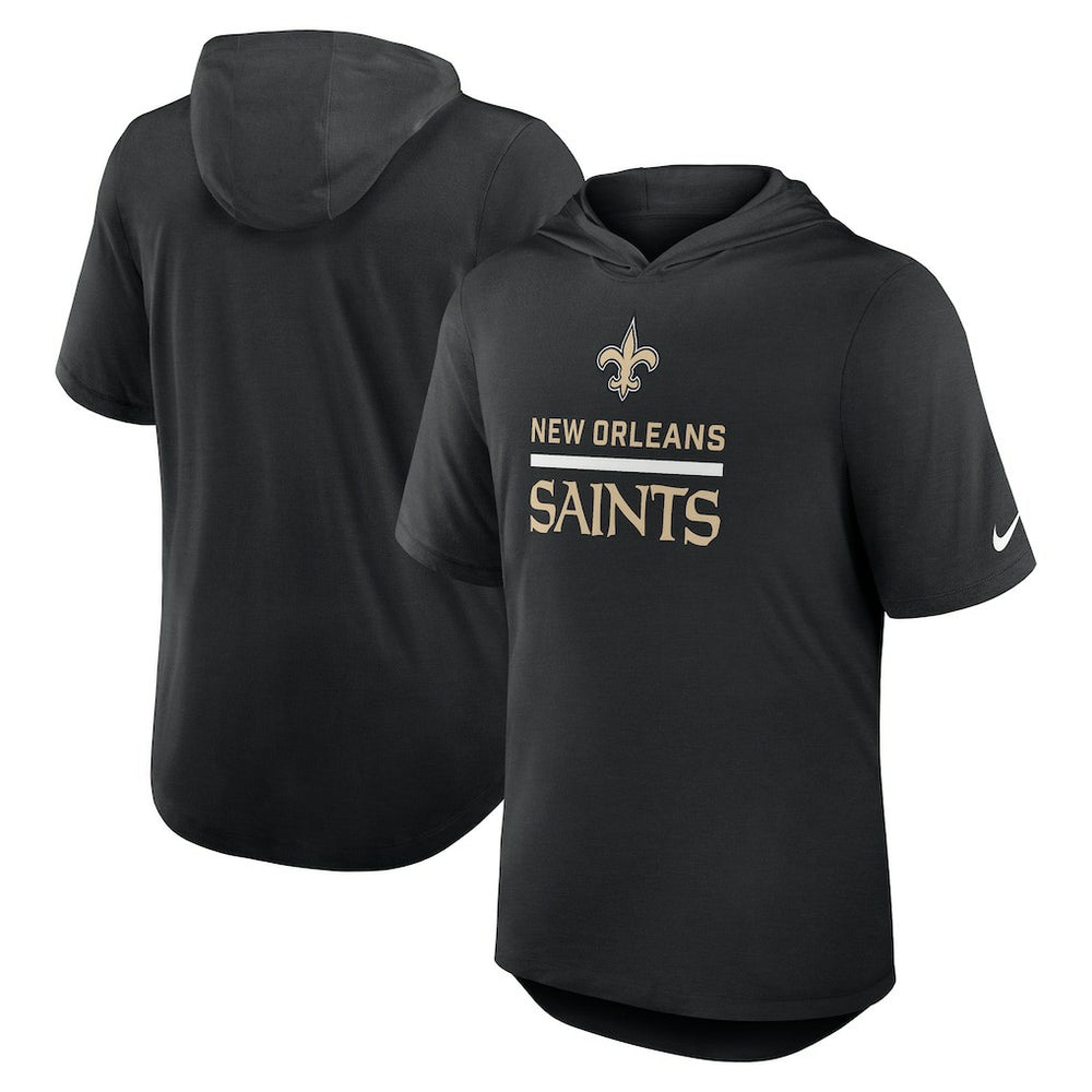New Orleans Saints Lockup Tri-Blend Hoodie T-Shirt - Black outlet