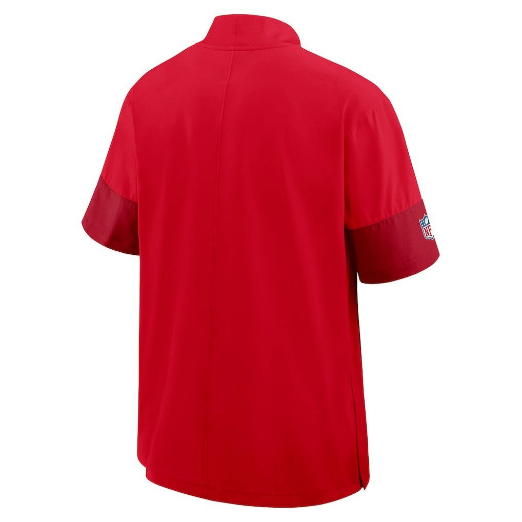 Kansas City Chiefs Sideline Short Sleeve Quarter-Zip Dri-FIT Coach Jacket - Red cheap