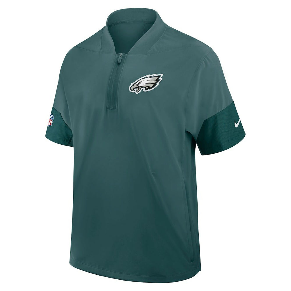 Philadelphia Eagles Sideline Short Sleeve Quarter-Zip Dri-FIT Coach Jacket - Midnight Green on sale