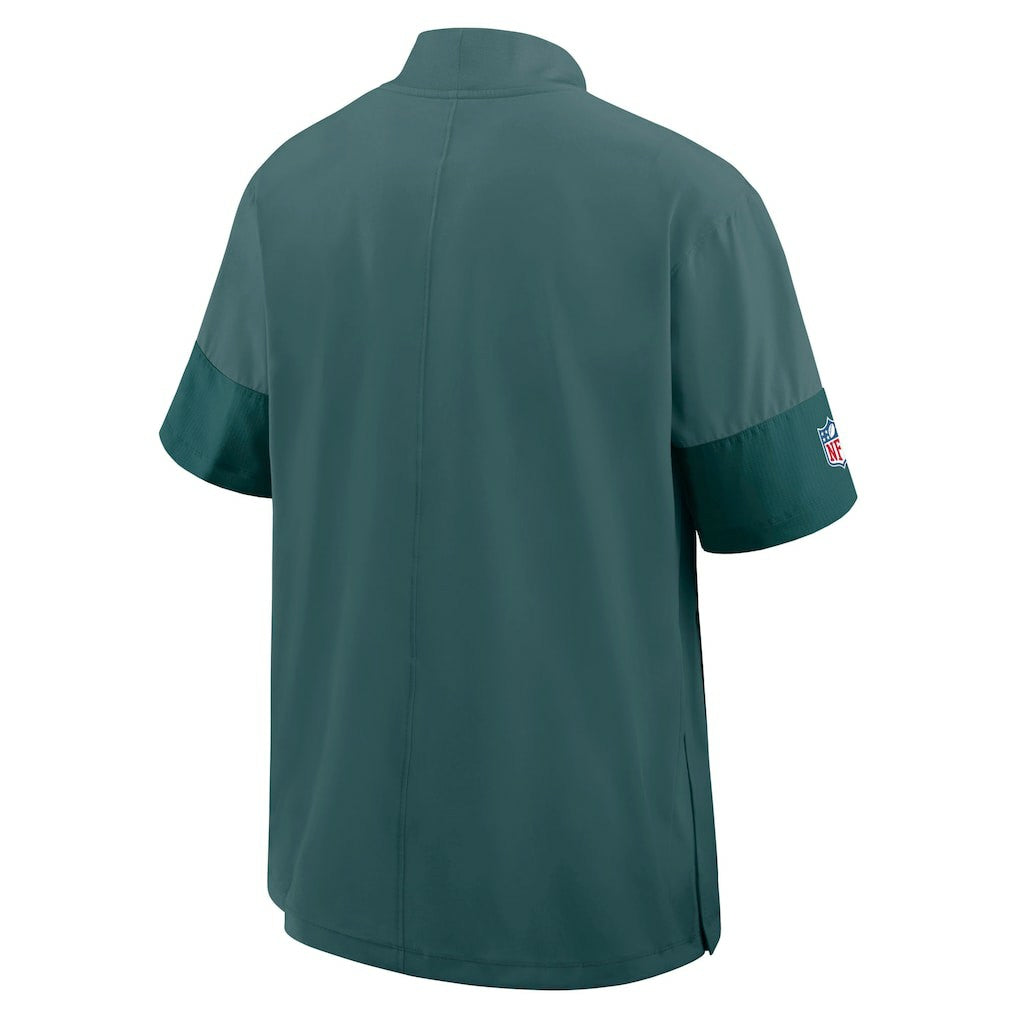 Philadelphia Eagles Sideline Short Sleeve Quarter-Zip Dri-FIT Coach Jacket - Midnight Green on sale