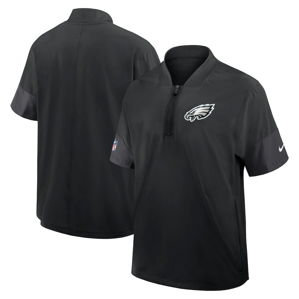 Philadelphia Eagles Sideline Short Sleeve Quarter-Zip Dri-FIT Coach Jacket - Black sale