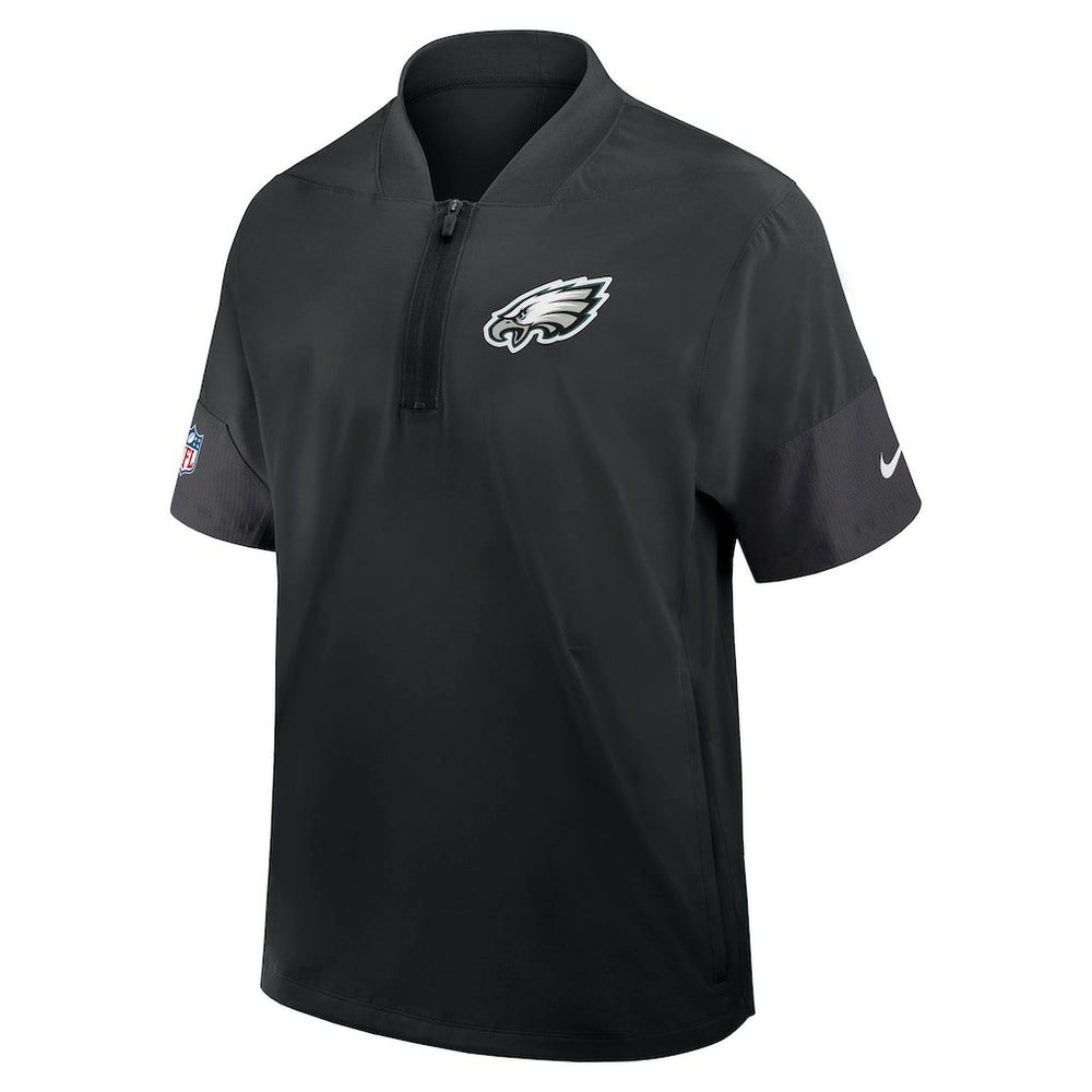 Philadelphia Eagles Sideline Short Sleeve Quarter-Zip Dri-FIT Coach Jacket - Black sale
