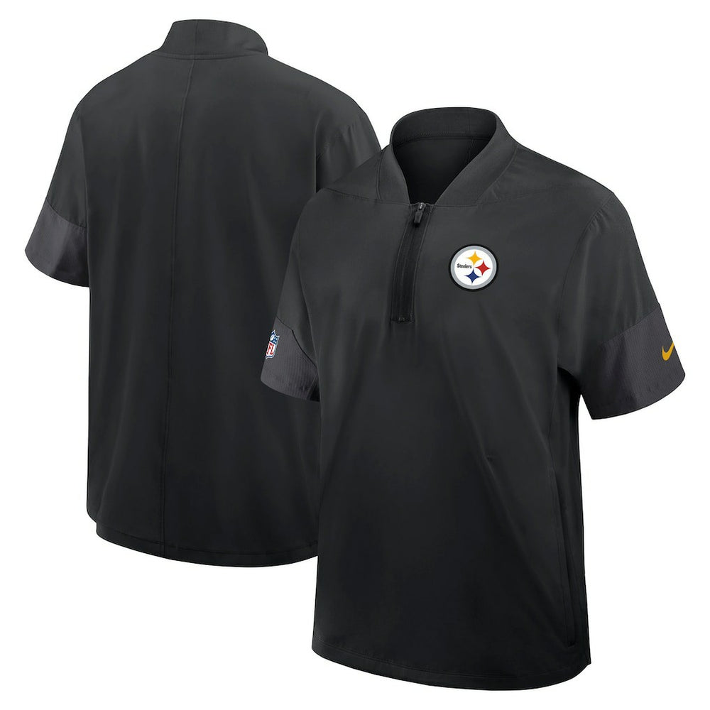 Pittsburgh Steelers Sideline Short Sleeve Quarter-Zip Dri-FIT Coach Jacket - Black online