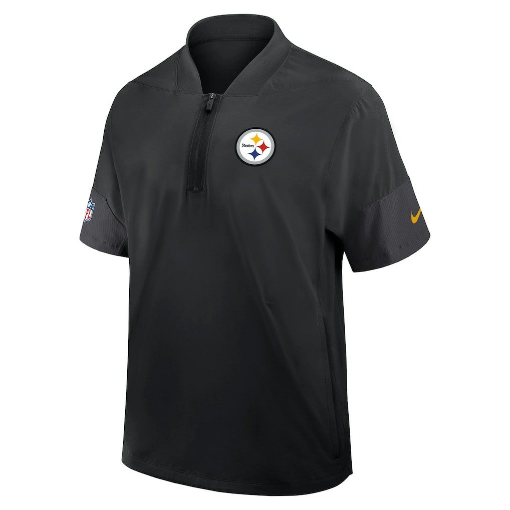 Pittsburgh Steelers Sideline Short Sleeve Quarter-Zip Dri-FIT Coach Jacket - Black online