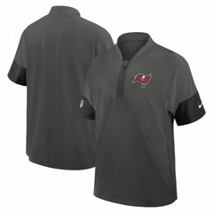 Tampa Bay Buccaneers Sideline Short Sleeve Quarter-Zip Dri-FIT Coach Jacket - Pewter sale