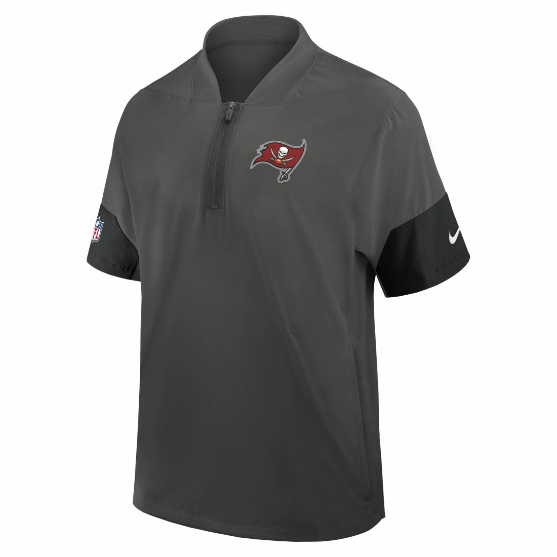 Tampa Bay Buccaneers Sideline Short Sleeve Quarter-Zip Dri-FIT Coach Jacket - Pewter sale