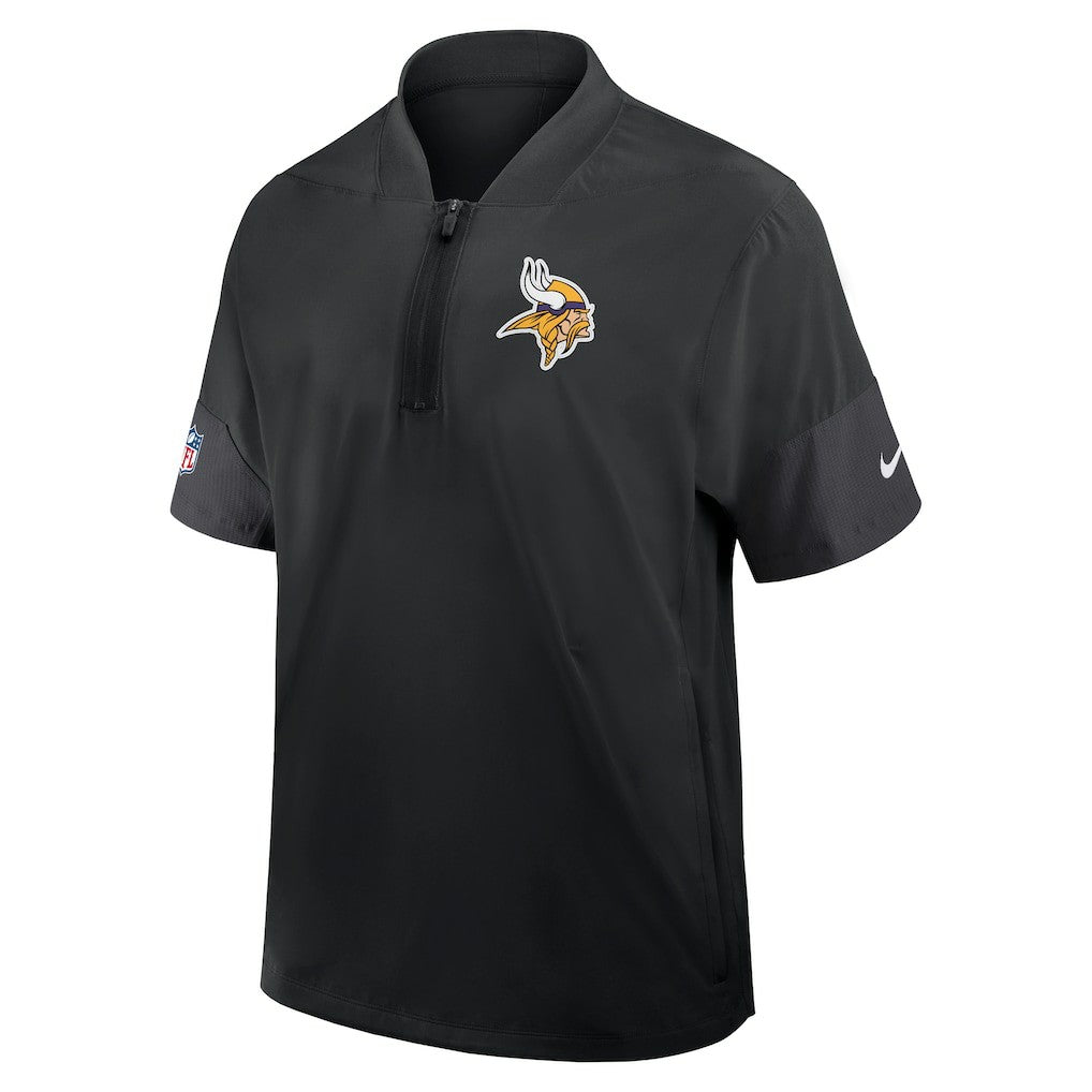 Minnesota Vikings Sideline Short Sleeve Quarter-Zip Dri-FIT Coach Jacket - Black sale
