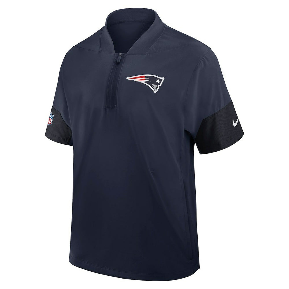 New England Patriots Sideline Short Sleeve Quarter-Zip Dri-FIT Coach Jacket - Navy outlet