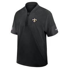 New Orleans Saints Sideline Short Sleeve Quarter-Zip Dri-FIT Coach Jacket - Black on sale