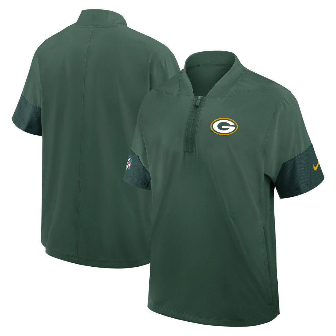 Green Bay Packers Sideline Short Sleeve Quarter-Zip Dri-FIT Coach Jacket - Green on sale