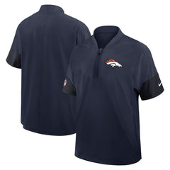 Denver Broncos Sideline Short Sleeve Quarter-Zip Dri-FIT Coach Jacket - Navy for sale
