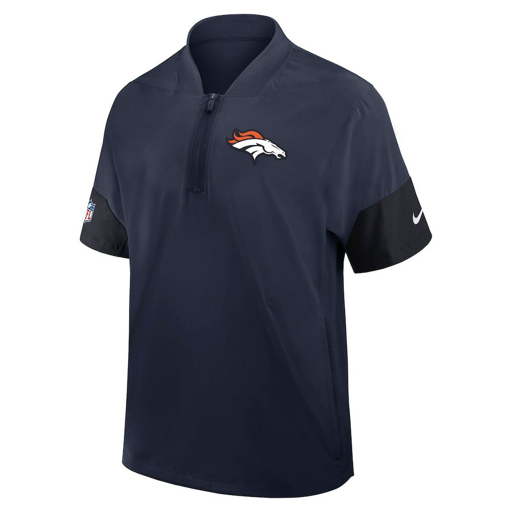 Denver Broncos Sideline Short Sleeve Quarter-Zip Dri-FIT Coach Jacket - Navy for sale