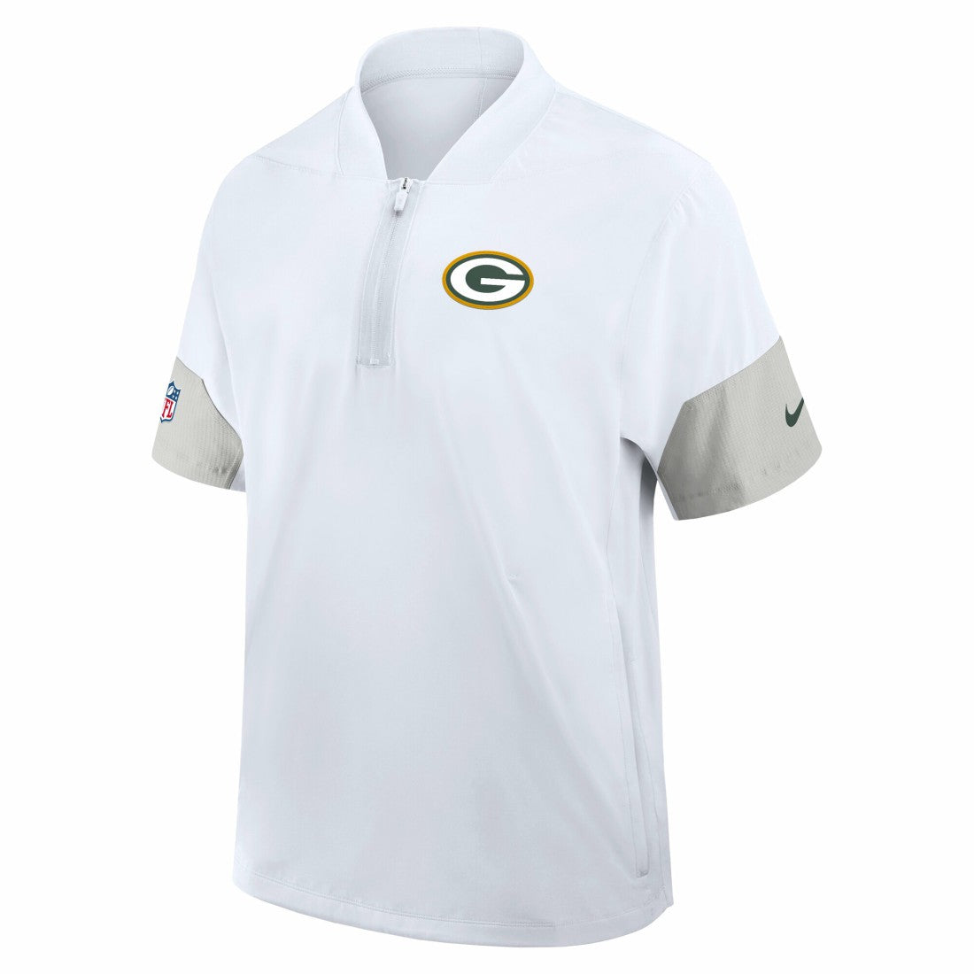 Green Bay Packers Sideline Short Sleeve Quarter-Zip Dri-FIT Coach Jacket - White outlet
