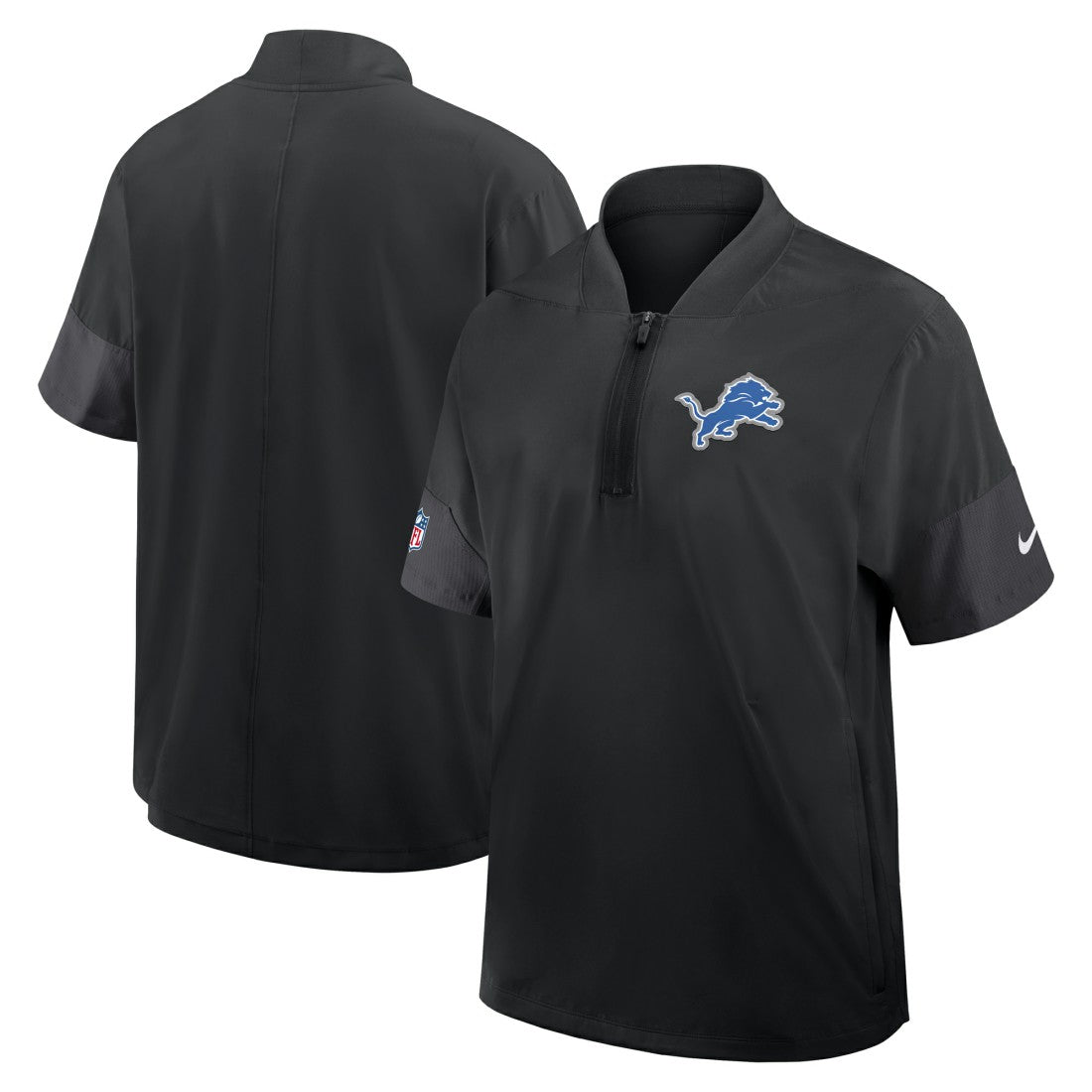Detroit Lions Sideline Short Sleeve Quarter-Zip Dri-FIT Coach Jacket - Black sale