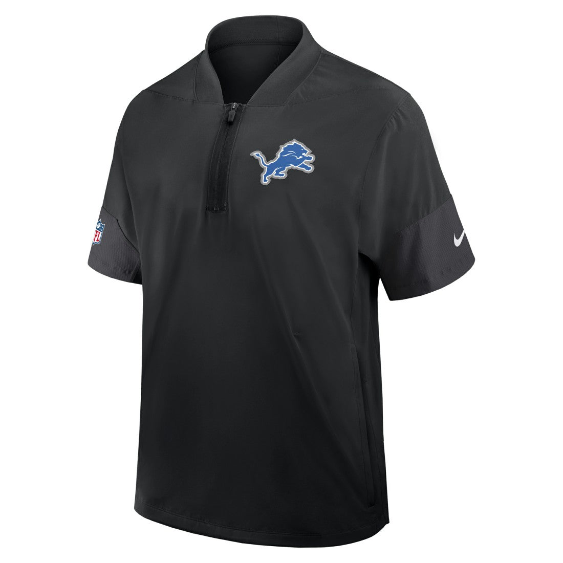 Detroit Lions Sideline Short Sleeve Quarter-Zip Dri-FIT Coach Jacket - Black sale