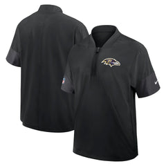 Baltimore Ravens Sideline Short Sleeve Quarter-Zip Dri-FIT Coach Jacket - Black on sale