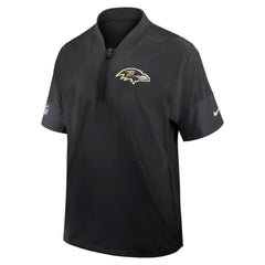 Baltimore Ravens Sideline Short Sleeve Quarter-Zip Dri-FIT Coach Jacket - Black on sale