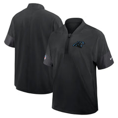 Carolina Panthers Sideline Short Sleeve Quarter-Zip Dri-FIT Coach Jacket - Black outlet