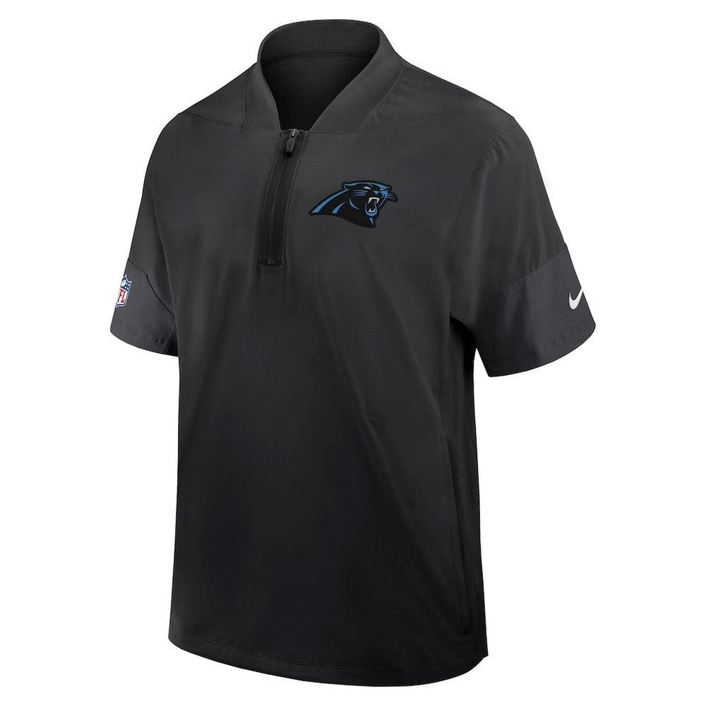 Carolina Panthers Sideline Short Sleeve Quarter-Zip Dri-FIT Coach Jacket - Black outlet