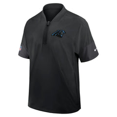 Carolina Panthers Sideline Short Sleeve Quarter-Zip Dri-FIT Coach Jacket - Black outlet