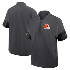 Cleveland Browns Sideline Short Sleeve Quarter-Zip Dri-FIT Coach Jacket - Anthracite discount