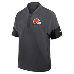 Cleveland Browns Sideline Short Sleeve Quarter-Zip Dri-FIT Coach Jacket - Anthracite discount
