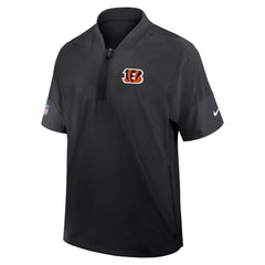 Cincinnati Bengals Sideline Short Sleeve Quarter-Zip Dri-FIT Coach Jacket - Black sale