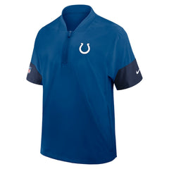 Indianapolis Colts Sideline Short Sleeve Quarter-Zip Dri-FIT Coach Jacket - Royal discount