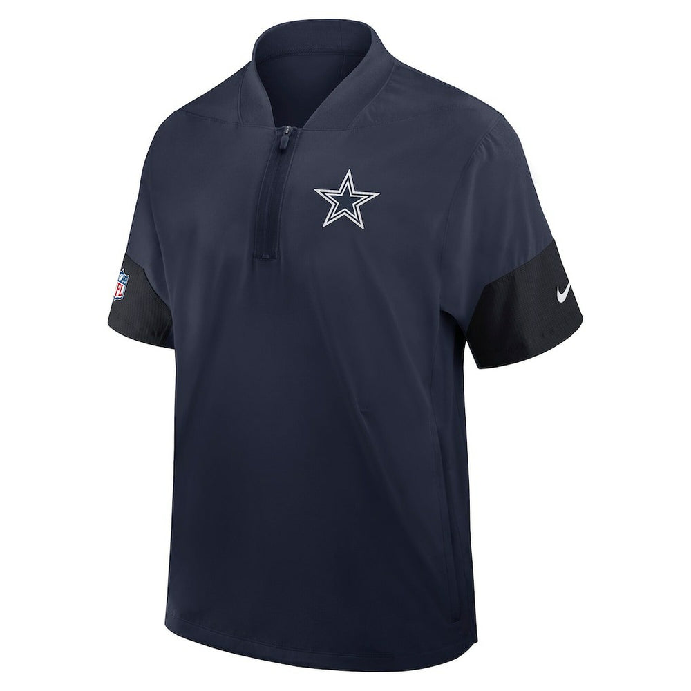 Dallas Cowboys Sideline Short Sleeve Quarter-Zip Dri-FIT Coach Jacket - Navy discount