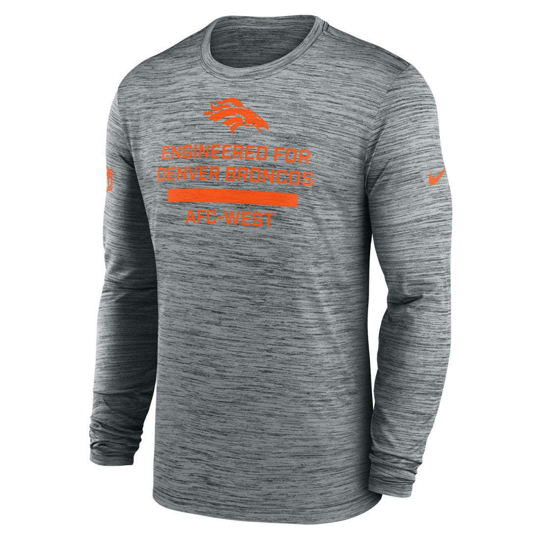 Denver Broncos Sideline Velocity Performance Long Sleeve T-Shirt - Gray for sale