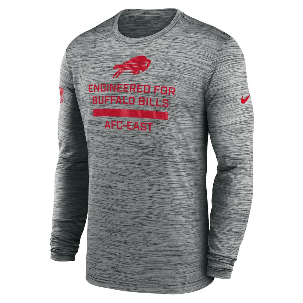 Buffalo Bills Sideline Velocity Performance Long Sleeve T-Shirt - Gray for sale