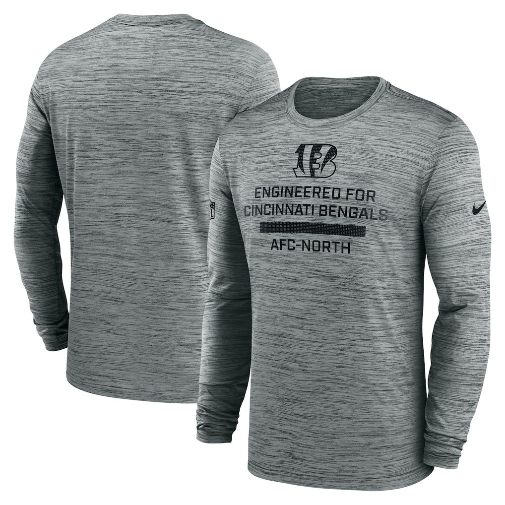 Cincinnati Bengals Sideline Velocity Performance Long Sleeve T-Shirt - Gray sale