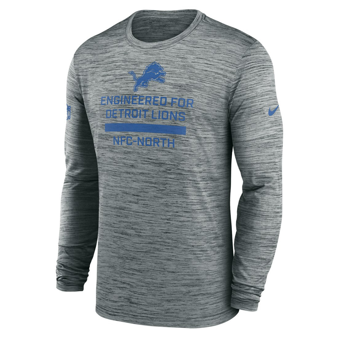 Detroit Lions Sideline Velocity Performance Long Sleeve T-Shirt - Gray discount