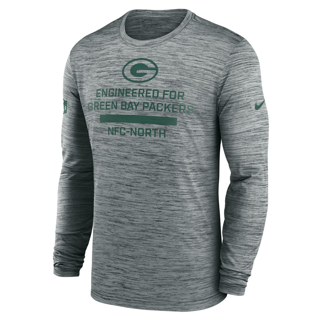 Green Bay Packers Sideline Velocity Performance Long Sleeve T-Shirt - Gray on sale