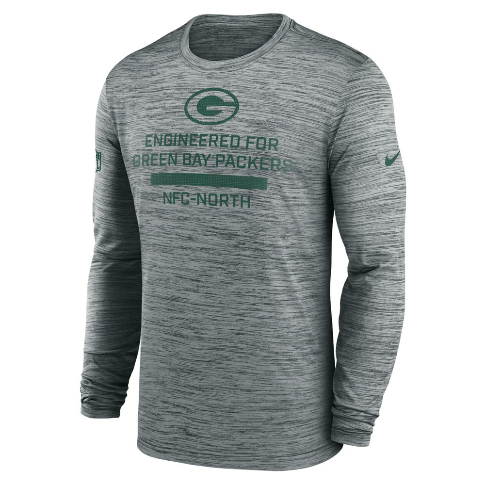 Green Bay Packers Sideline Velocity Performance Long Sleeve T-Shirt - Gray on sale