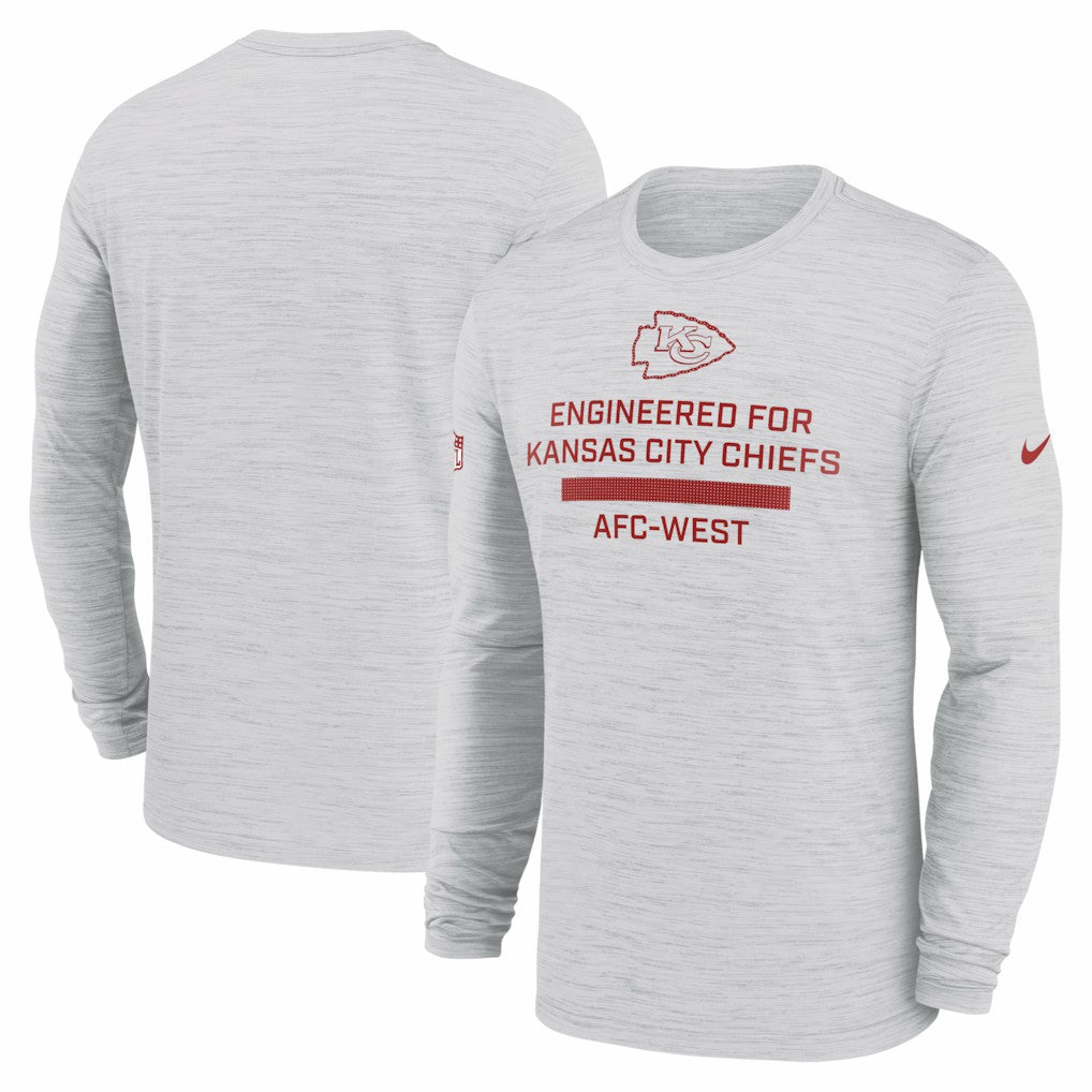 Kansas City Chiefs Sideline Velocity Performance Long Sleeve T-Shirt - Ash cheap