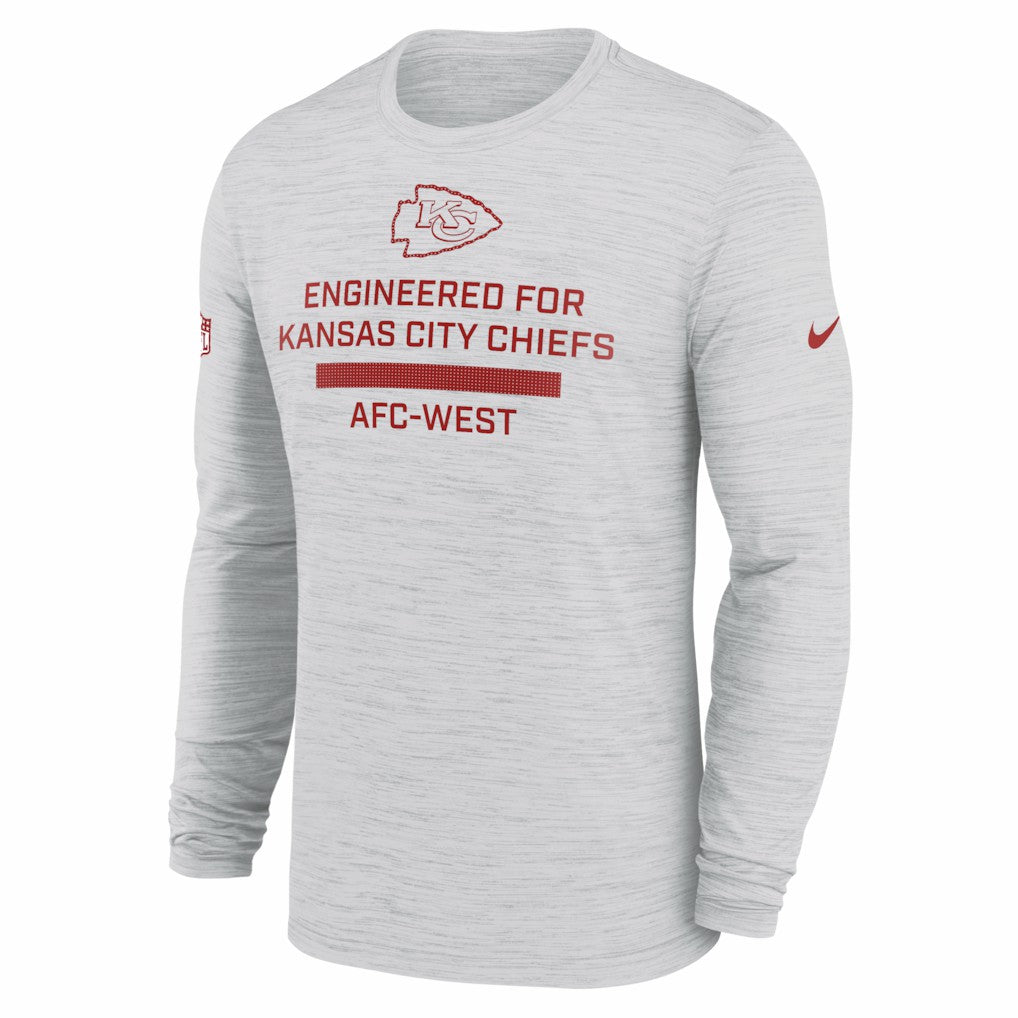 Kansas City Chiefs Sideline Velocity Performance Long Sleeve T-Shirt - Ash cheap