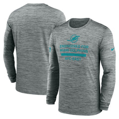 Miami Dolphins Sideline Velocity Performance Long Sleeve T-Shirt - Gray cheap