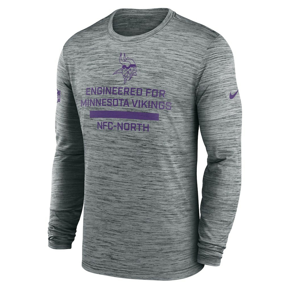 Minnesota Vikings Sideline Velocity Performance Long Sleeve T-Shirt - Gray outlet