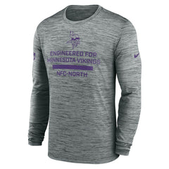 Minnesota Vikings Sideline Velocity Performance Long Sleeve T-Shirt - Gray outlet