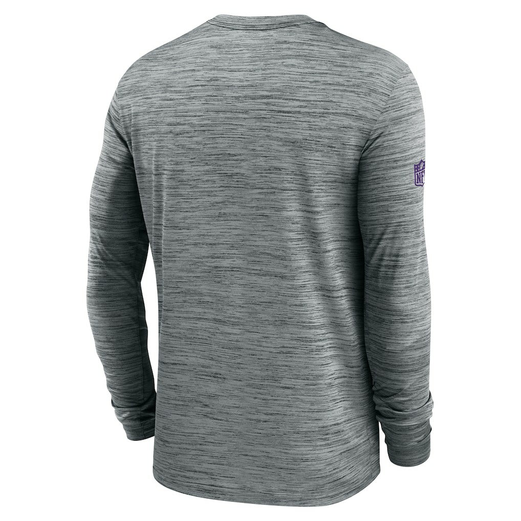 Minnesota Vikings Sideline Velocity Performance Long Sleeve T-Shirt - Gray outlet