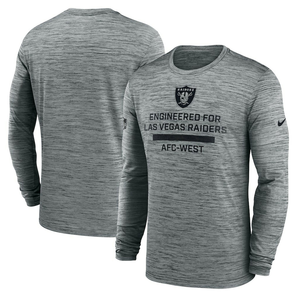 Las Vegas Raiders Sideline Velocity Performance Long Sleeve T-Shirt - Gray cheap