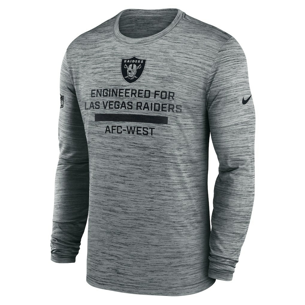 Las Vegas Raiders Sideline Velocity Performance Long Sleeve T-Shirt - Gray cheap