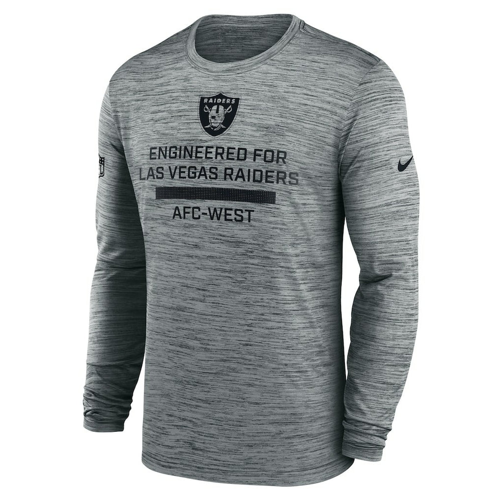 Las Vegas Raiders Sideline Velocity Performance Long Sleeve T-Shirt - Gray cheap